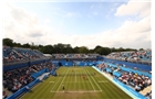 BIRMINGHAM, ENGLAND - JUNE 14:  A general view of the semi-final doubles match between Cara Black of Zimbabwe and Sania Mirza of India against Raquel Kops-Jones of the USA and Abigail Spears of the USA during day six of the Aegon Classic at Edgbaston Priory Club on June 14, 2014 in Birmingham, England.  (Photo by Jordan Mansfield/Getty Images for Aegon)